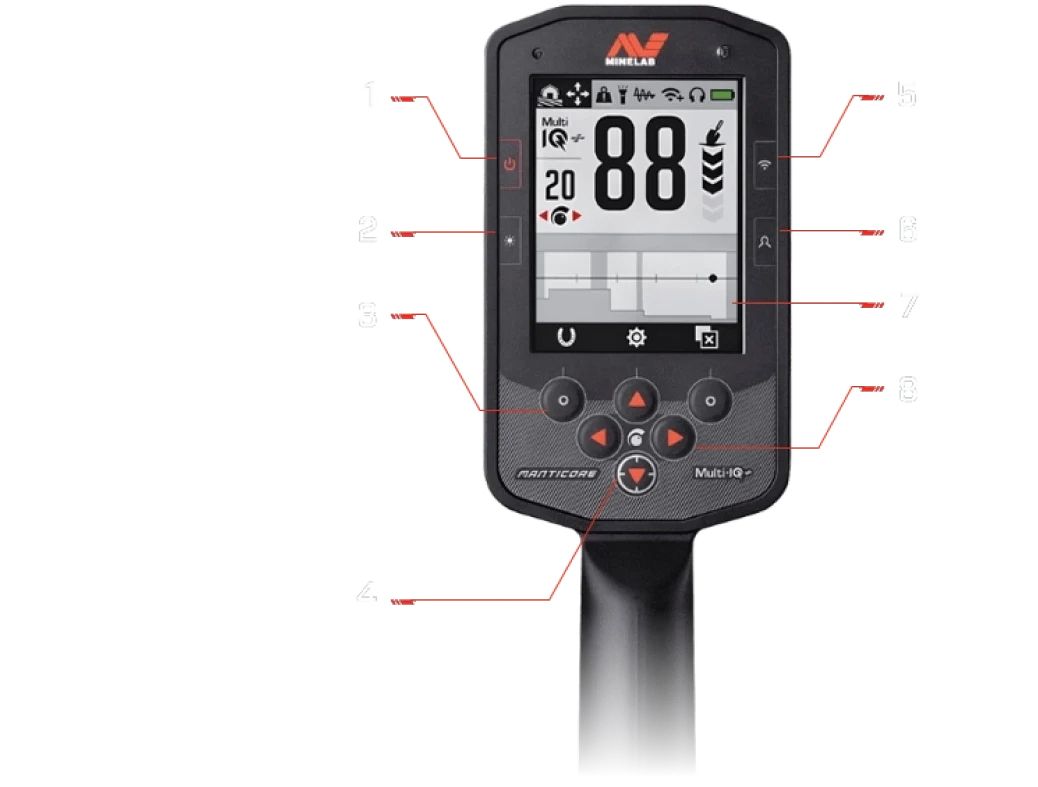Balıkesir Minelab Manticore - Ekran arayüzü